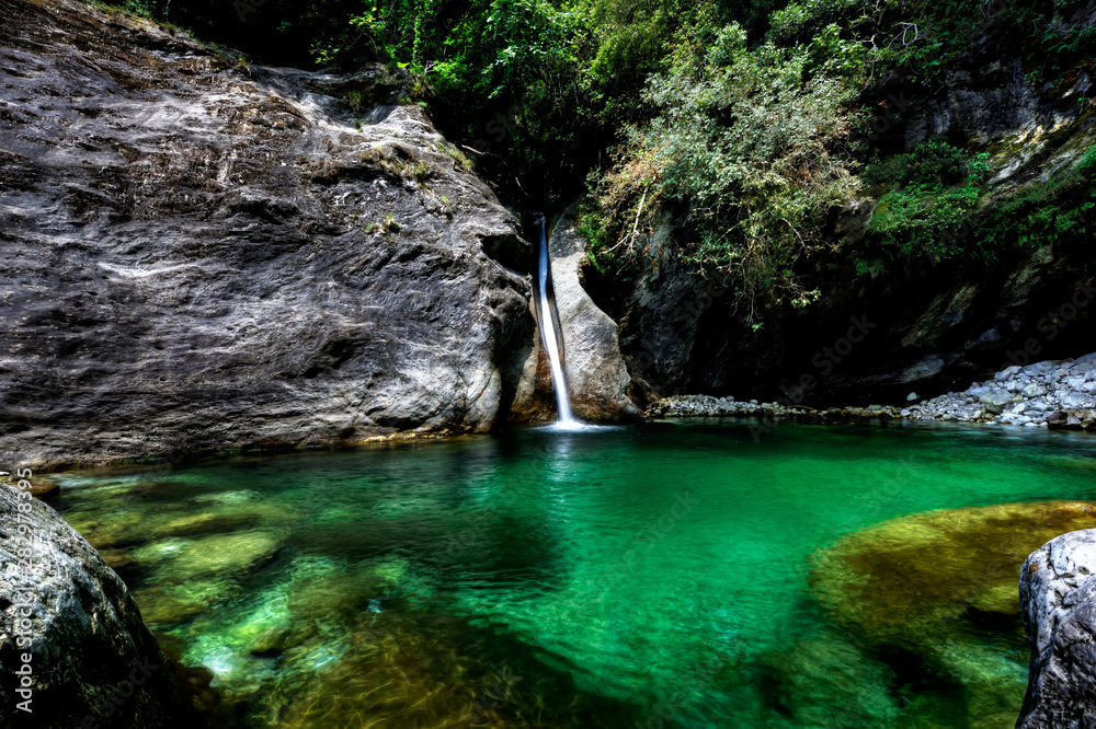 Wall mural waterfall in deep forest