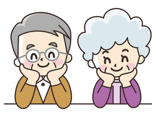 頬杖をつくシニア世代