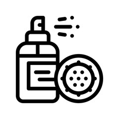 Antibacterial Spray Kill Microbe Vector Sign Icon Thin Line. Anti-infective Antibacterial Agent Linear Pictogram. Microbe Type Virus Biology Microorganism Contour Monochrome Illustration