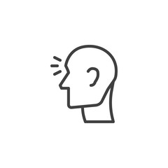 Head ache line icon. linear style sign for mobile concept and web design. Headache, pain outline vector icon. Migraine symbol, logo illustration. Vector graphics