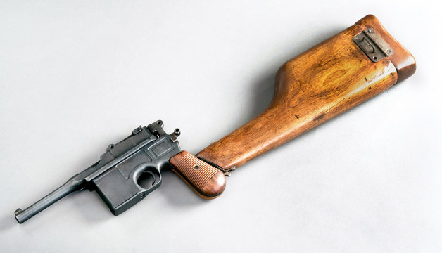 Antique German Broomhandle Pistol.