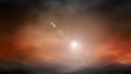 Cloudy sky and sunshine
