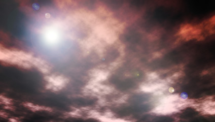 Cloudy sky and sunshine