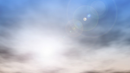 Cloudy sky and sunshine