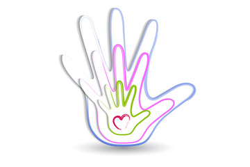Family hands icon logo