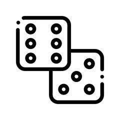 Game Element Glassies Vector Thin Line Sign Icon. Detail Of Table Or Crap Shooting Game, Playing Gaming Items Figure Pieces Linear Pictogram. Joyful Things Monochrome Contour Illustration