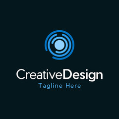 Center Circular Networking Creative Logo Design Template