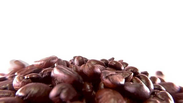 Coffee beans on a white background