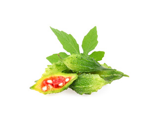 Bitter melon on white background