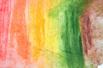 A sheet of paper with different colors of paint.
