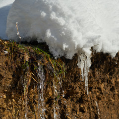 The image of the stream of melt water.