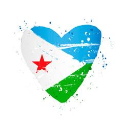 Djibouti flag in the form of a big heart.