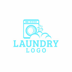 clean laundry service logo vector