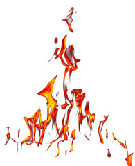 Flame of fire isolated on white background