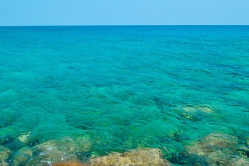 Naklejka na ściany i meble Beautiful mediterranean waves sea, Cyprus