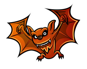 Happy Halloween. Halloween bat flying - vector character illustration