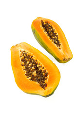 papaya isolated on white background