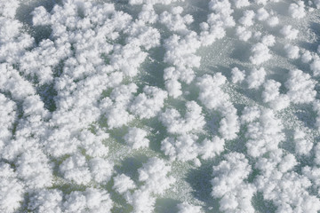 Ice crystal clusters snow natural background