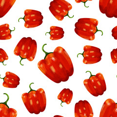 Bell papper background illustrations in digital painting or hand draw cartoon style. Concept healthy food,Organic Farm.