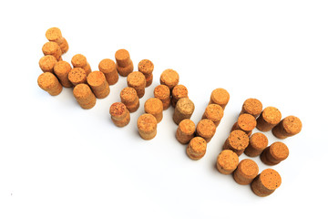 Wine corks isolated on white background .