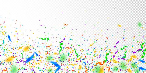 Streamers and confetti. Colorful tinsel and foil r