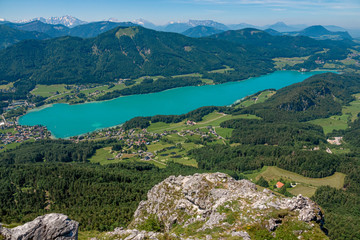 Lake Fuschlsee, in Salzkammergut, Austria, in summer