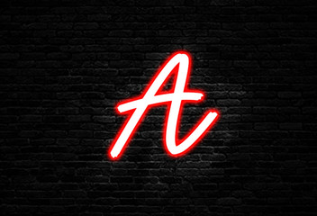 number in neon light