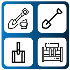 Fototapeta premium Set of digger icons such as Shovel, Machinery , digger