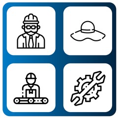 Set of engineering icons such as Foreman, Hat, Engineer, Setting , engineering