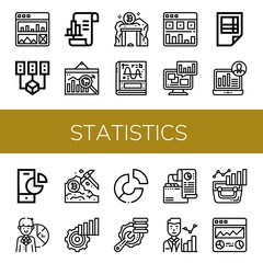 Set of statistics icons such as Web analytics, Data mining, Analytics, Calculus, Analysis, Spreadsheet, Demographic, Pie chart, Statistics, Optimization , statistics