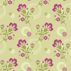 Modern floral seamless pattern for your design. Print on paper or textile. Desktop wallpaper.  Vector illustration. Background.