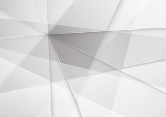 Obraz premium White and grey background. Corporate technology modern design. Pattern style geometric. Abstract modern background used about technology or product presentation backdrop. Vector illustration.