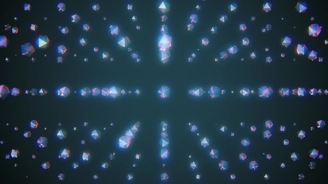 many shiny crystals random rotating fading in color space animation glamour background new quality universal motion dynamic animated colorful joyful cool 4k stock video footage