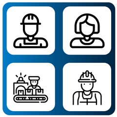 Set of supervisor icons such as Worker , supervisor