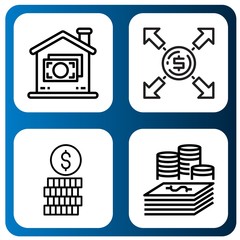 Set of salary icons such as Money, Dollar, Coin , salary