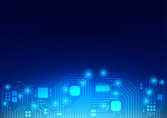 Abstract technology background. Digital technology communication concept. Circuit board. Electronic motherboard. Vector illustration.