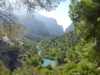 Royal Trail (El Caminito del Rey) in gorge Chorro, Malaga province