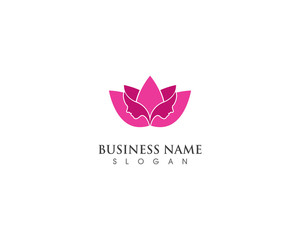 Beautiful face woman with lotus for spa icon template design