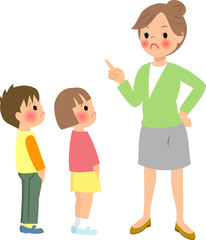 叱られている子供