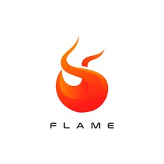 Fire flame icon logo design template.Creative fire symbol illustration