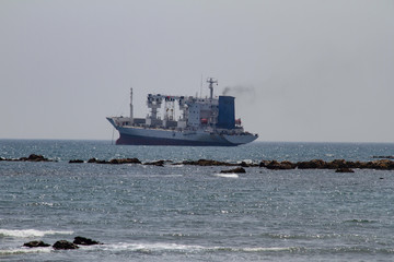 a vessel transporting goods at sea