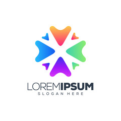 Printcolorful circle logo design vector illustratiocolorful circle logo design vector illustration