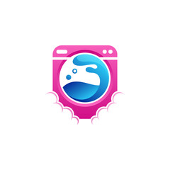 washing machine logo design vector illustration