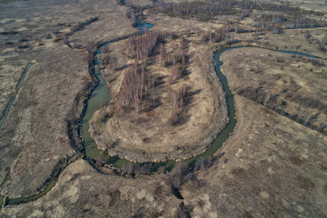 River bend in the shape of a horseshoe.