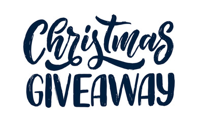 Vintage card with christmas giveaway lettering. Calligraphy text. Decoration template. Vector illustration for holiday design.