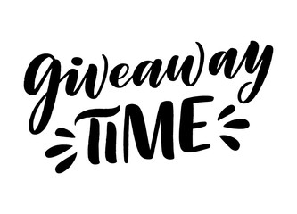 Vintage card with giveaway lettering. Calligraphy text. Decoration template. Vector illustration for holiday design.