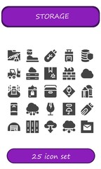 storage icon set