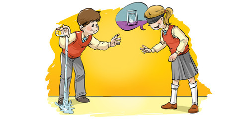 boy and girl guessing