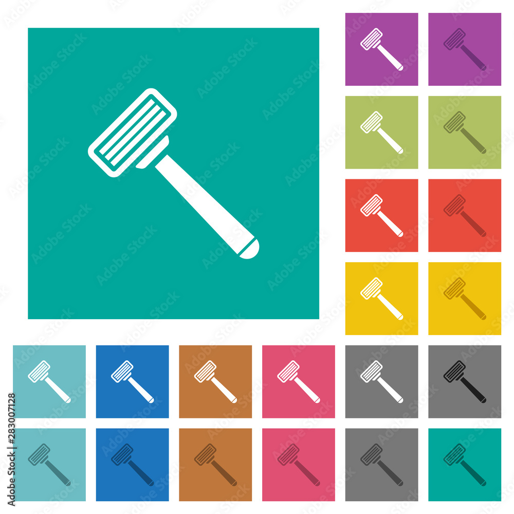 Poster Razor square flat multi colored icons