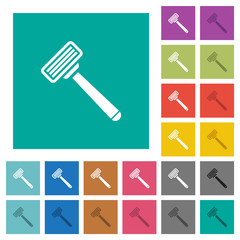 Razor square flat multi colored icons